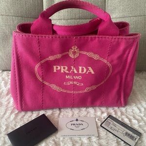 EUC Prada Canapa Canvas Pink Small Tote